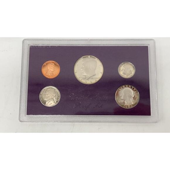 1984 S US Mint Proof Set 5 Coins Original Box & COA Kennedy Half Dollar - Picture 2 of 8
